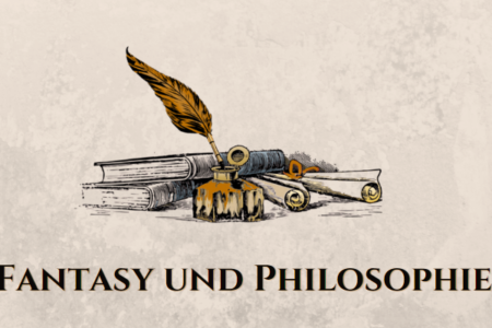 Tintenfass mit Feder schriftzug Fantasy und Philosophie